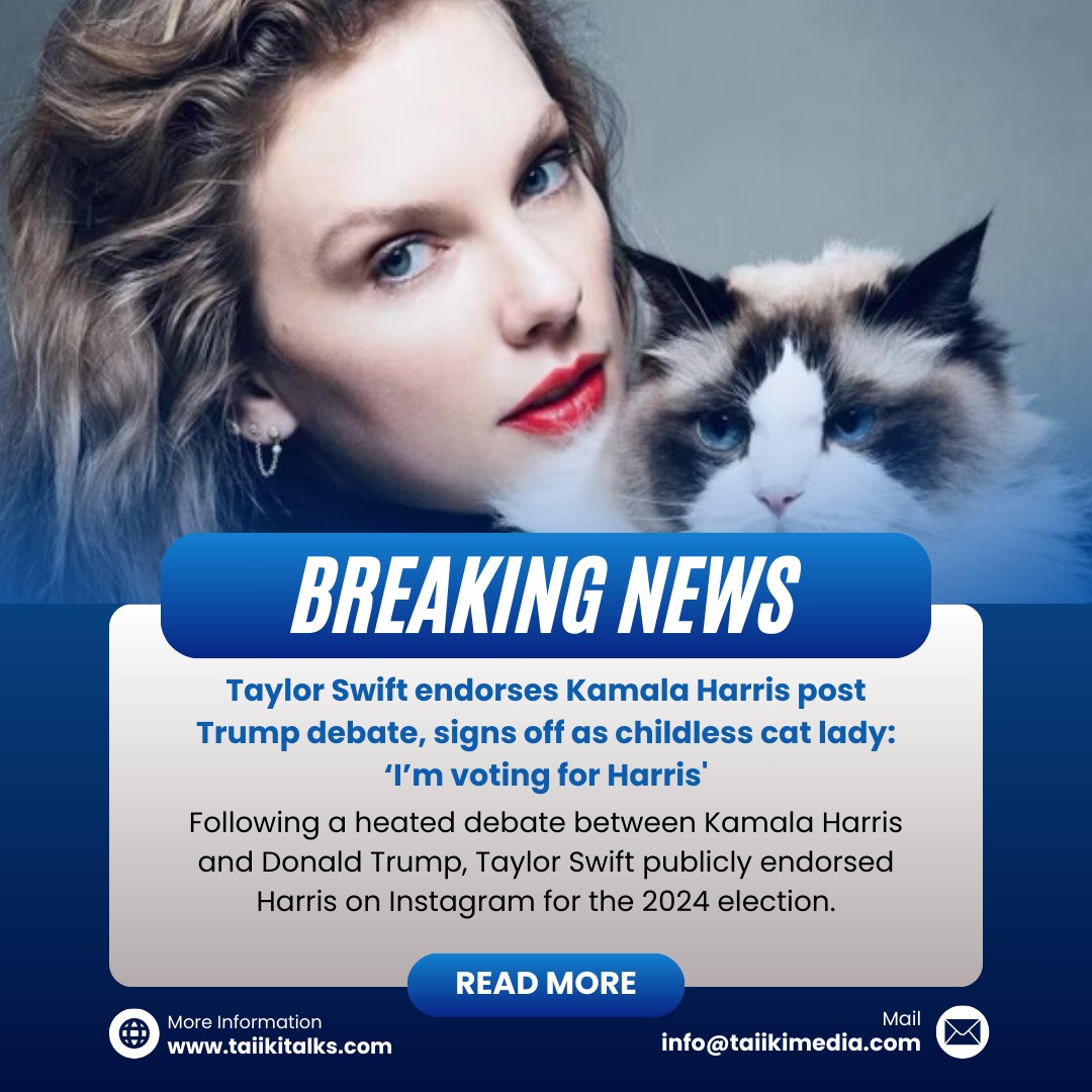 Taylor Swift endorses Kamala Harris post Trump debate, signs off as childless cat lady: ‘I’m voting for Harris'